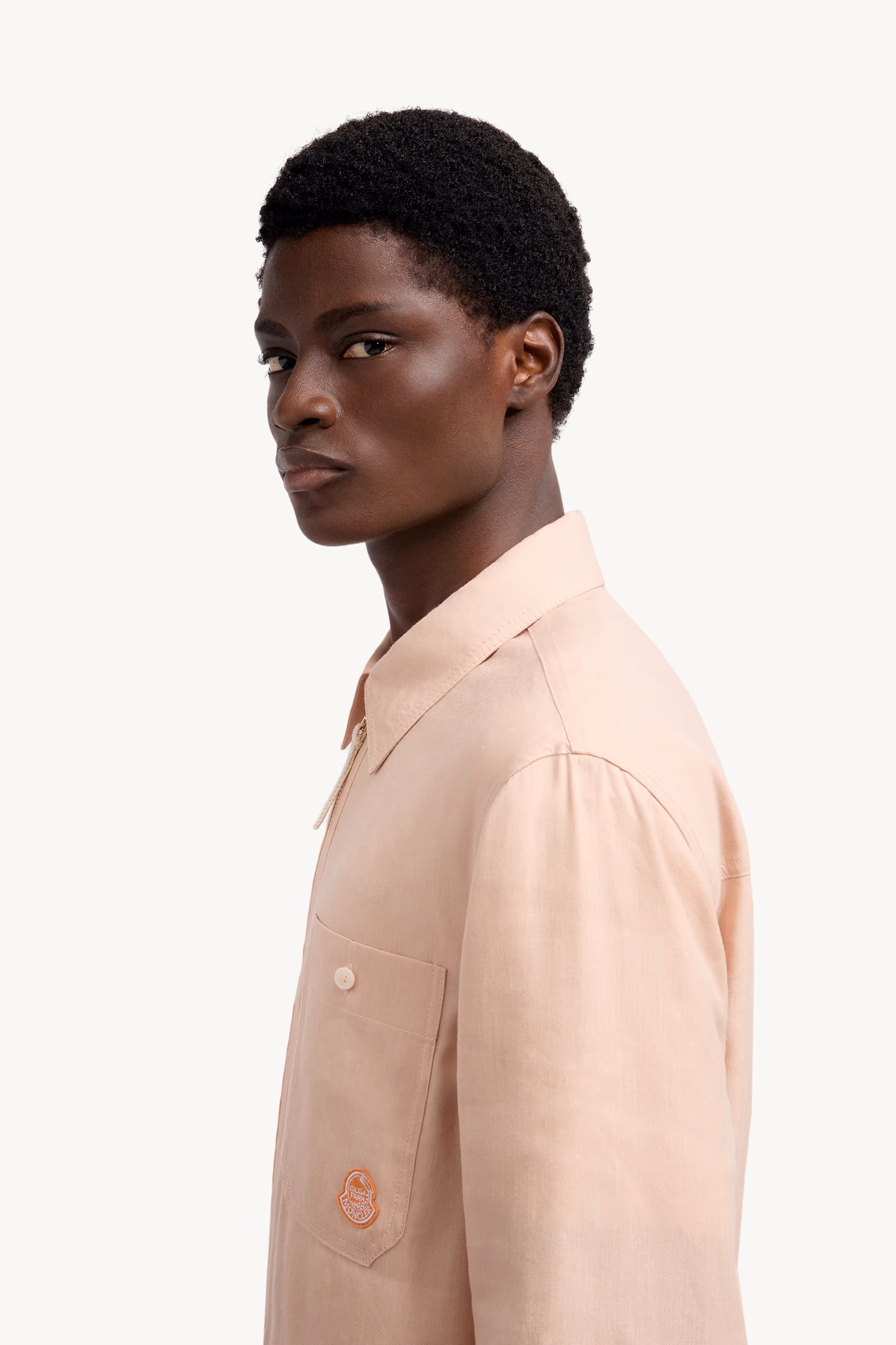 Moncler x Gilga Farm by Donald Glover Linen Blend Shirt Men Peach Pink Moncler 4